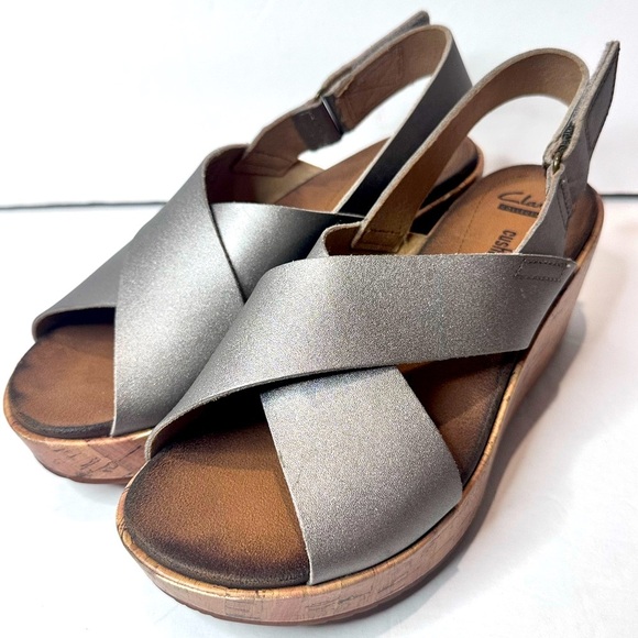 Clarks Shoes - Clarks Women's Metallic Wedge Sandals